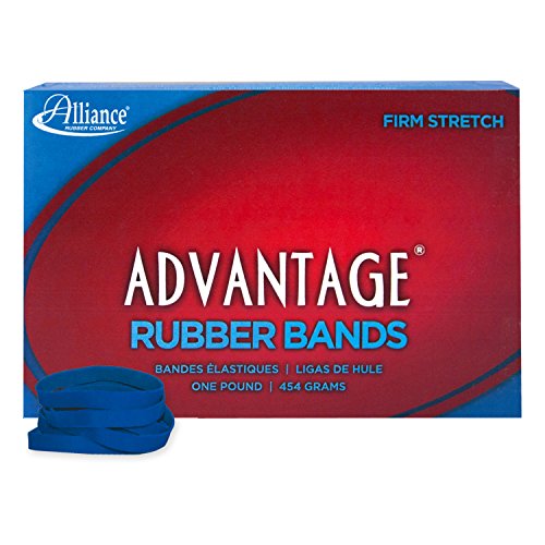 Alliance Rubber 54615 Advantage Rubber Bands Size #61, 1 lb Box Contains Approx. 535 Bands (2" x 1/4", Blue)