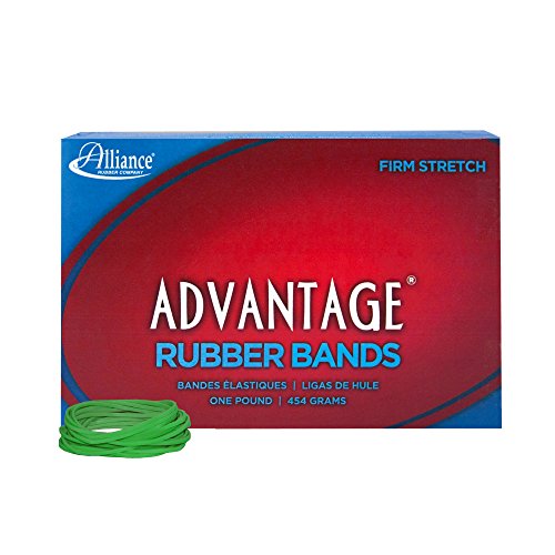 Alliance Rubber 66165 Advantage Rubber Bands Size #16, 1 lb Box Contains Approx. 1800 Bands (2 1/2" x 1/16", Green)
